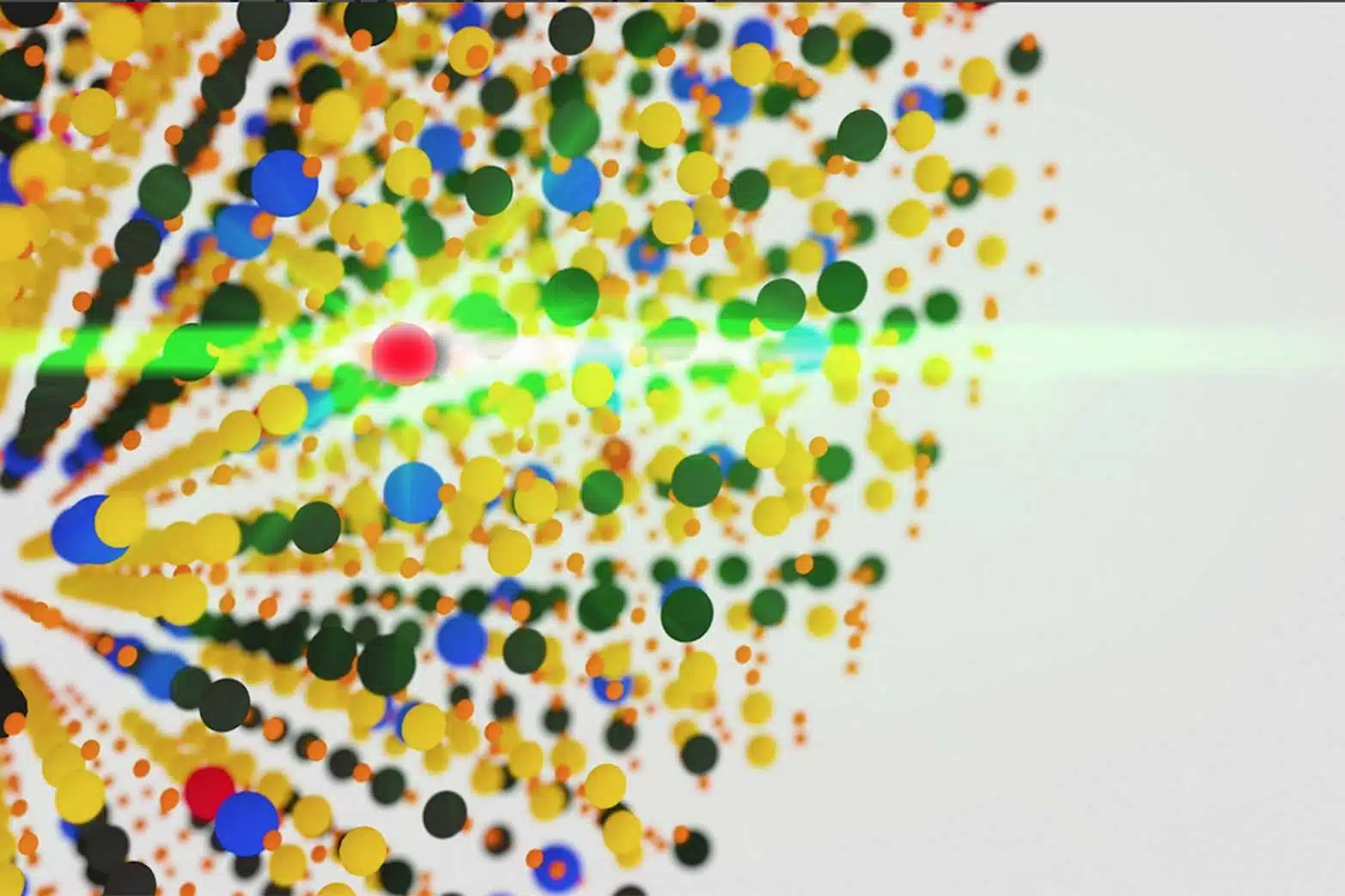 Illustration of the atomic arrangement within a single lanthanide-doped nanocrystal. Each lanthanide ion can emit light
